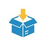 package with down arrow icon